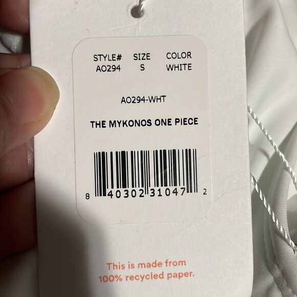 Andie Swim The Mykonos One Piece Swimsuit White size S NWT - Picture 6 of 7